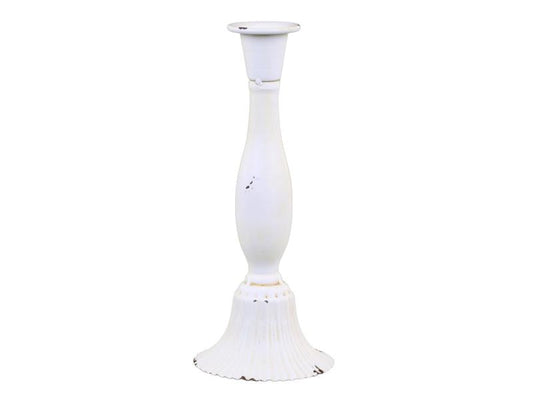 Lysestake H23,5/Ø10 cm antikk krem 1 st