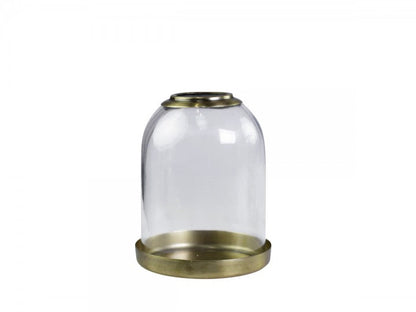 Dekorasjon Glassklokke messingfat H21 / Ø16 cm