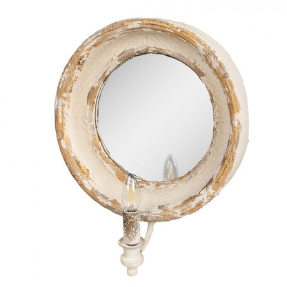 Vegglampe med speil Beige 38x14x47 cm E14/maks 1x25W