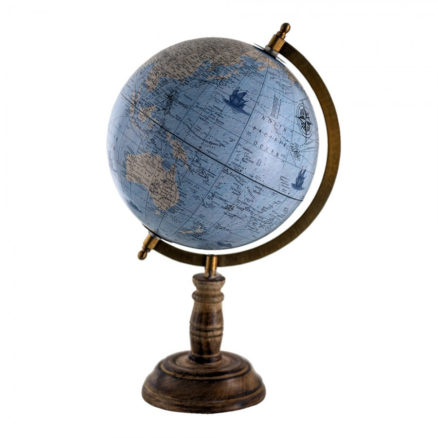 Dekorasjon Globus Globe Blå, Grå, Beige 22x22x37 cm