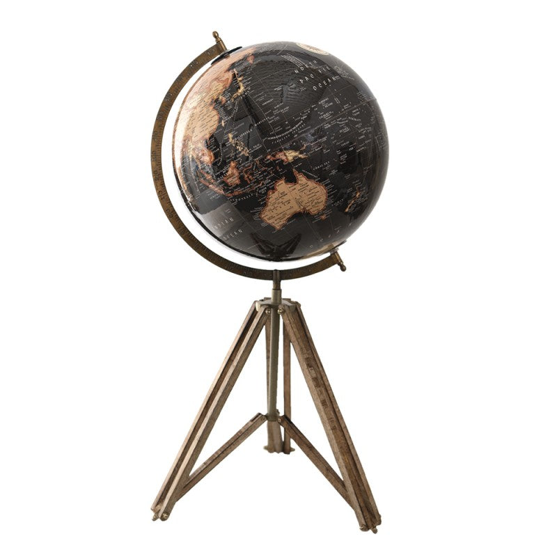 Dekorasjon Globus Globe Sort, Brun 31x31x67 cm