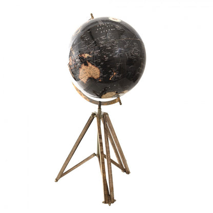 Dekorasjon Globus Globe Sort, Brun 31x31x67 cm