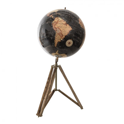 Dekorasjon Globus Globe Sort, Brun 31x31x67 cm