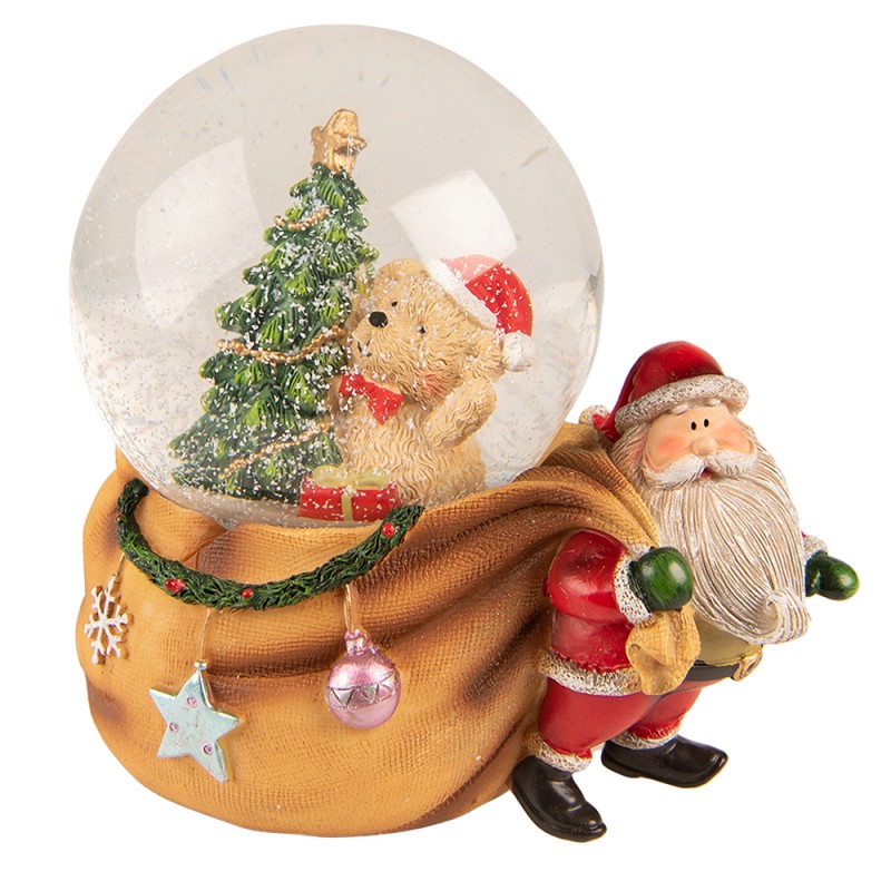 Juldekoration Inomhus Snöglob Santa Claus 14*10*14 cm Brun Röd Glas