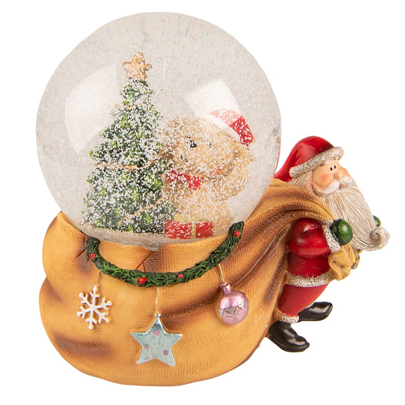 Juldekoration Inomhus Snöglob Santa Claus 14*10*14 cm Brun Röd Glas