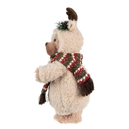 Juldekoration Inomhus Björn 38 cm Beige Brun Tyg