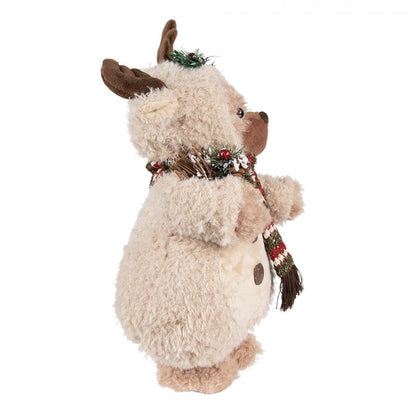Juldekoration Inomhus Björn 38 cm Beige Brun Tyg