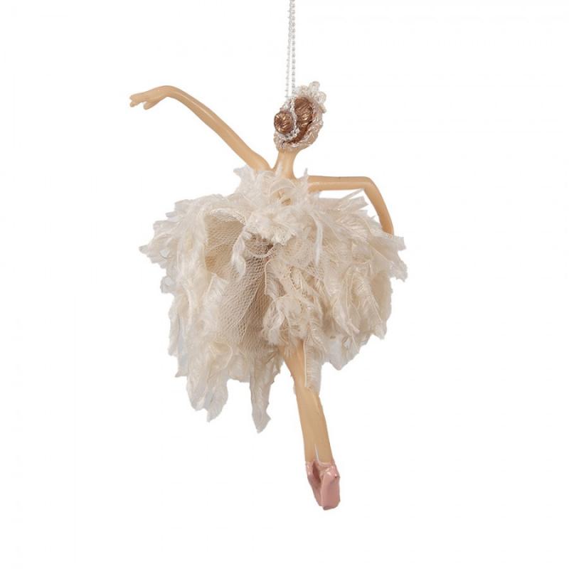 Julgranspynt Ballerina 15 cm Rosa Beige Polyresin