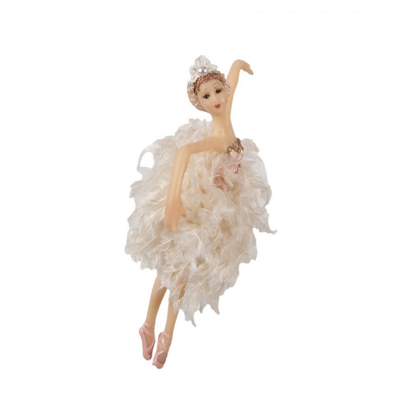 Julgranspynt Ballerina 15 cm Rosa Beige Polyresin