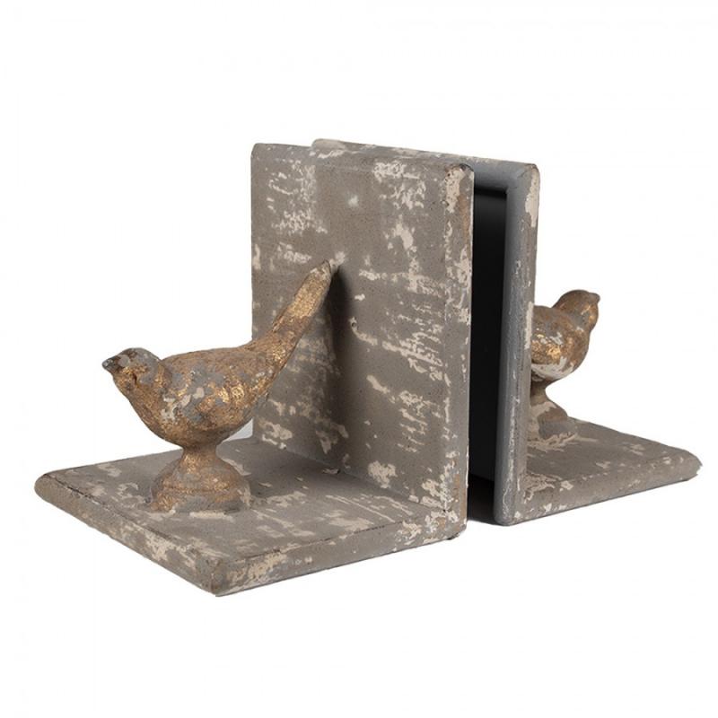Dekoration Bokstöd Set om 2 gråguldfärgade 26x15x15 cm