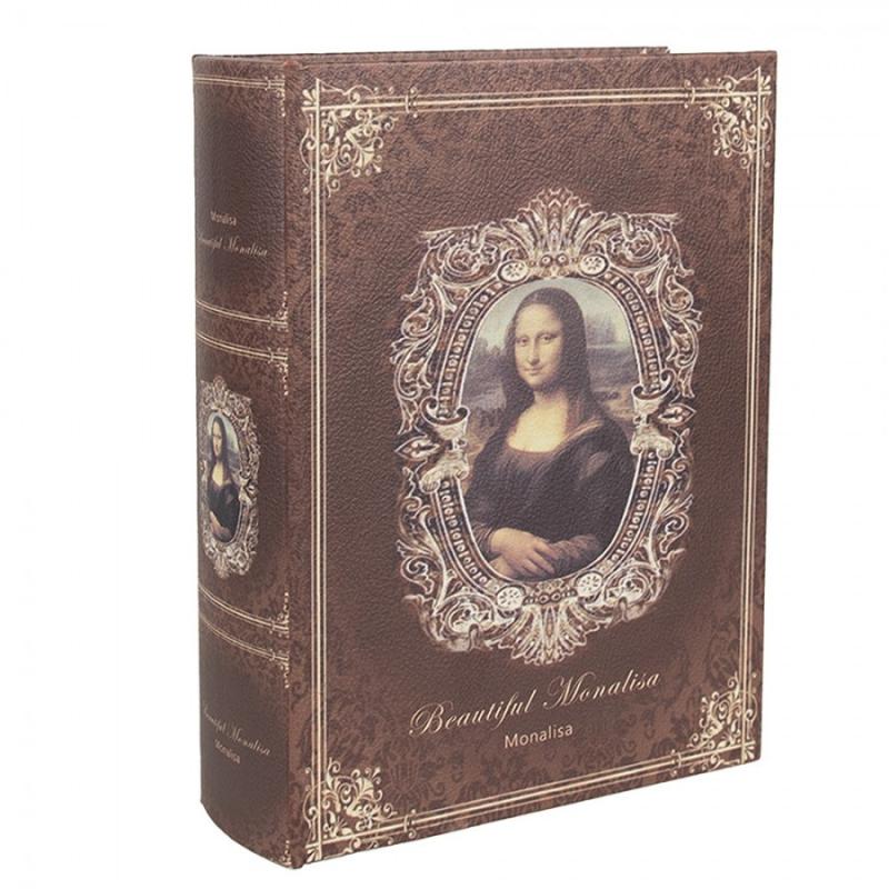 Dekoration Boklåda Mona Lisa 3-pack 27/22/17 cm Brunt trä