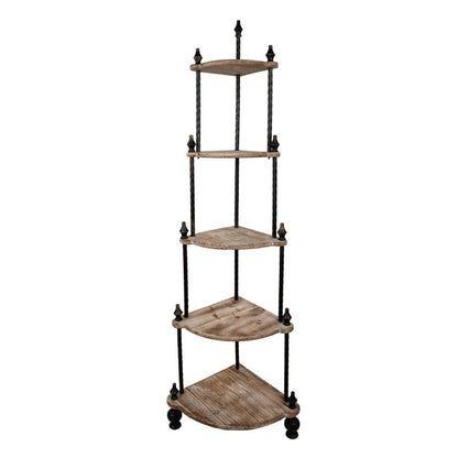 Hylle Bokhylle Brun Svart 45x45x184 cm