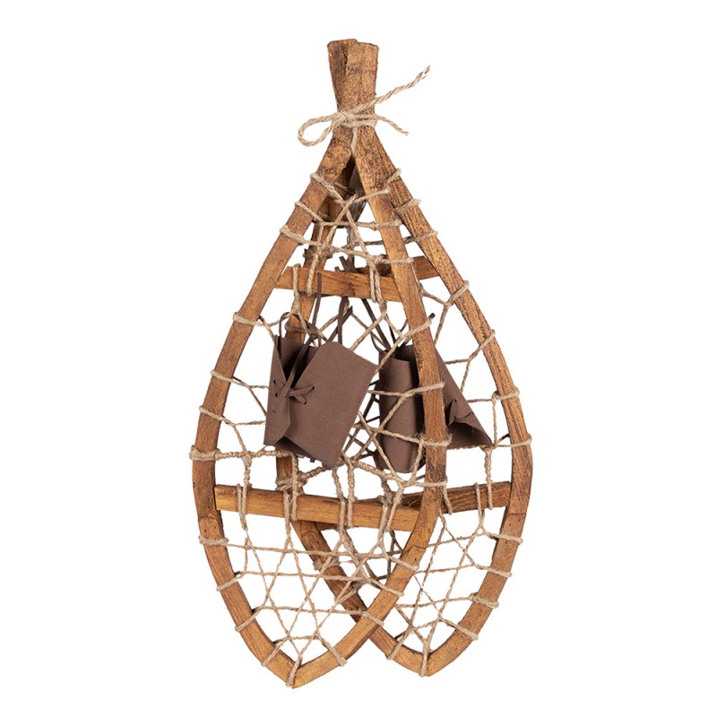 Innendörs Julepynt snøsko 55x22x5 cm Brunt tre