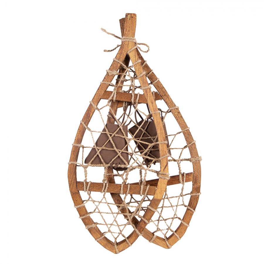 Innendörs Julepynt snøsko 55x22x5 cm Brunt tre