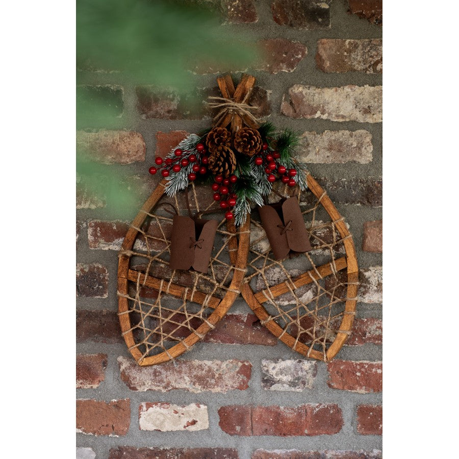 Innendörs Julepynt snøsko 55x22x5 cm Brunt tre