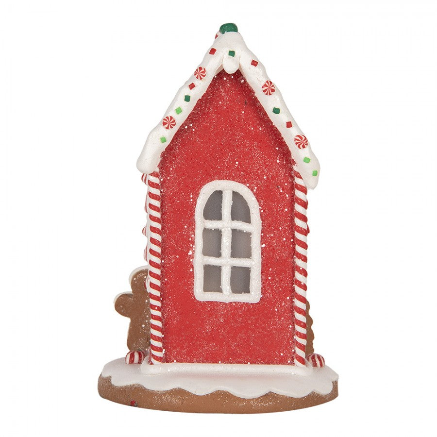 Juldekoration Inomhus Pepparkakshus med LED 14x14x22 cm Brun Röd