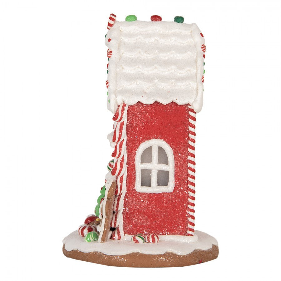 Juldekoration Inomhus Pepparkakshus med LED 14x14x22 cm Brun Röd