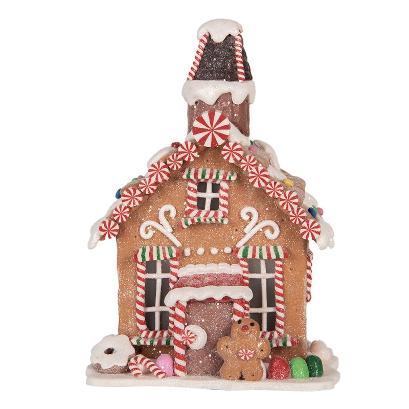 Juldekoration Inomhus Pepparkakshus med LED 13x13x19 cm Brun