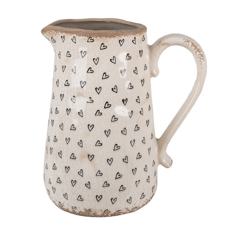 Dekorativ Kanna 21x15x23 Cm Beige Svart Keramisk