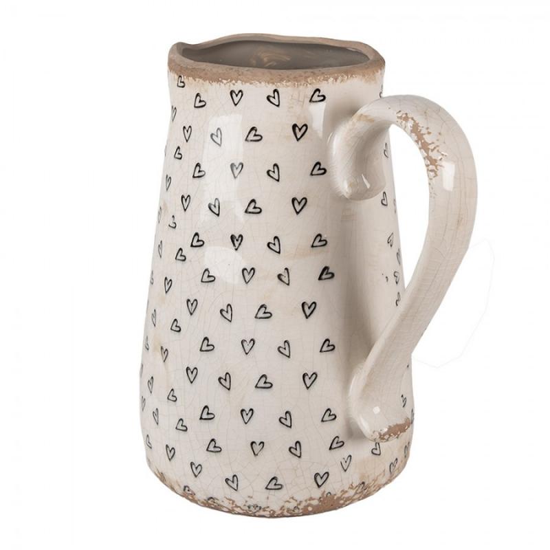 Dekorativ Kanna 21x15x23 Cm Beige Svart Keramisk