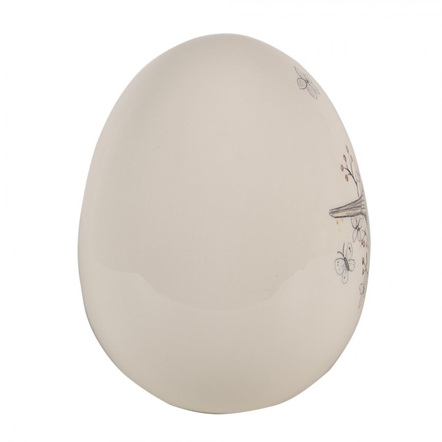 Påskepynt Egg 16 cm Hvit Beige Keramikk Oval