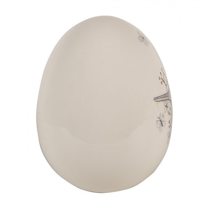 Påskepynt Egg 16 cm Hvit Beige Keramikk Oval