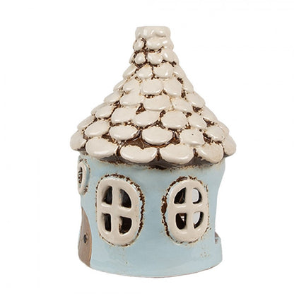 Ljusstake Värmeljushållare Hus Ø 11x15 cm Blå Keramik