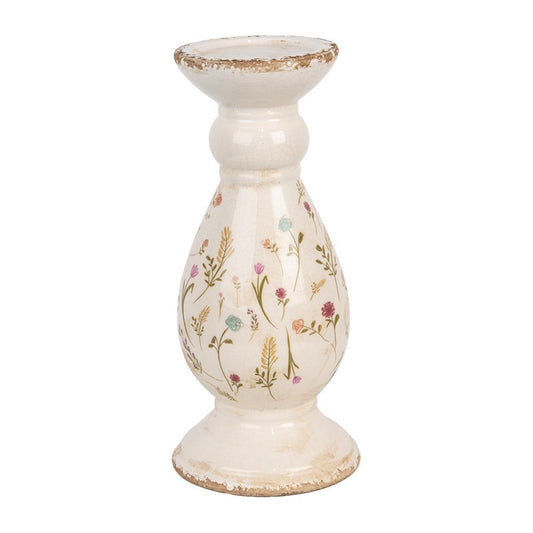 Lysestake Beige Rosa Ø 14x32 cm