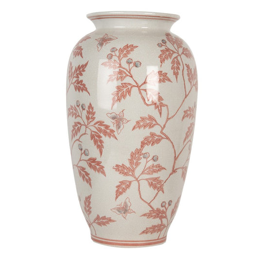 Dekorativ Vase Ø 23x42 cm Beige Rød