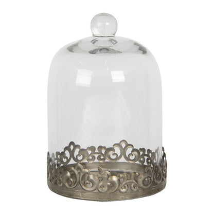 Dekoration glasklocka Ø 14x20 cm Transparent rund glas/metall