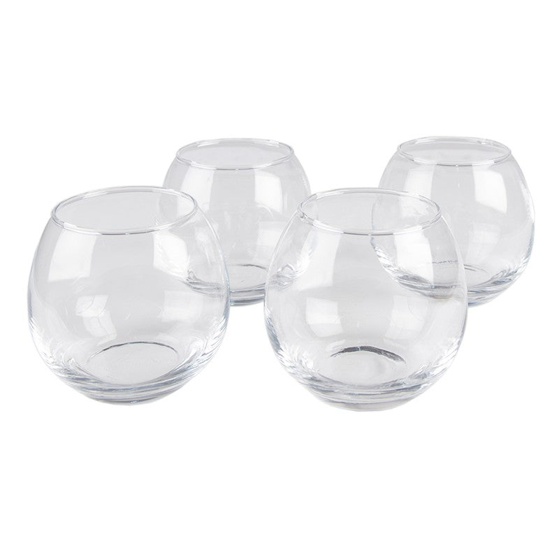 Köksservice Karaffel med 4 glas 1740 ml / 375 ml transparent glas rund vatten kanna