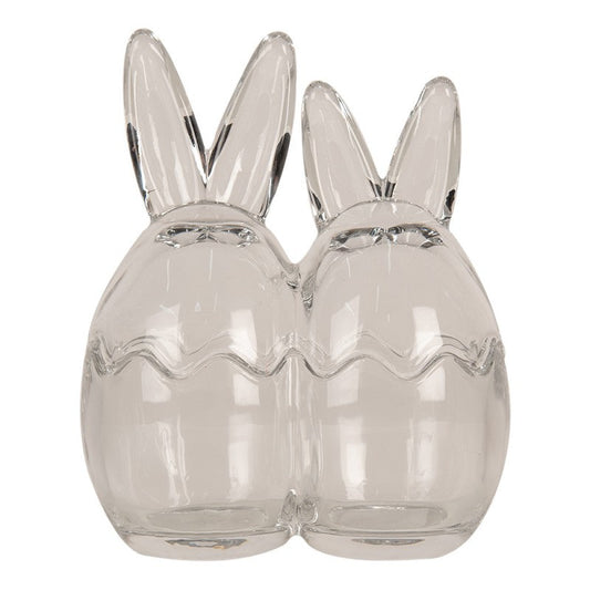 Påskdekoration Glasburk Ägg 14x8x17 Cm Transparent Glasburk Med Lock