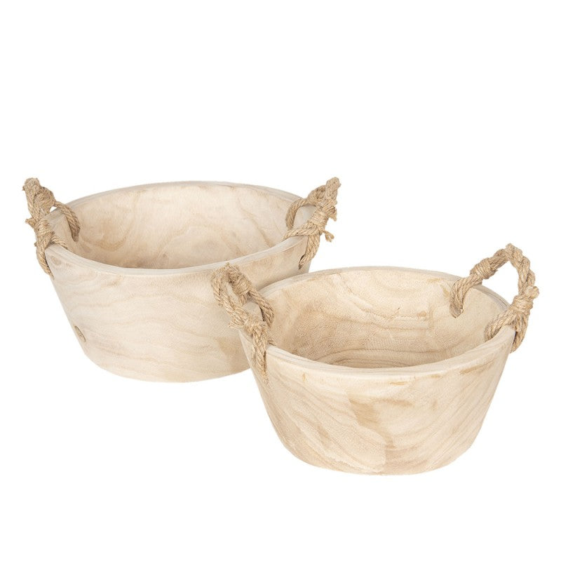 Dekorativ korg Förvaringskorg Beige Ø 36x16 cm / Ø 29x13 cm 2-pack