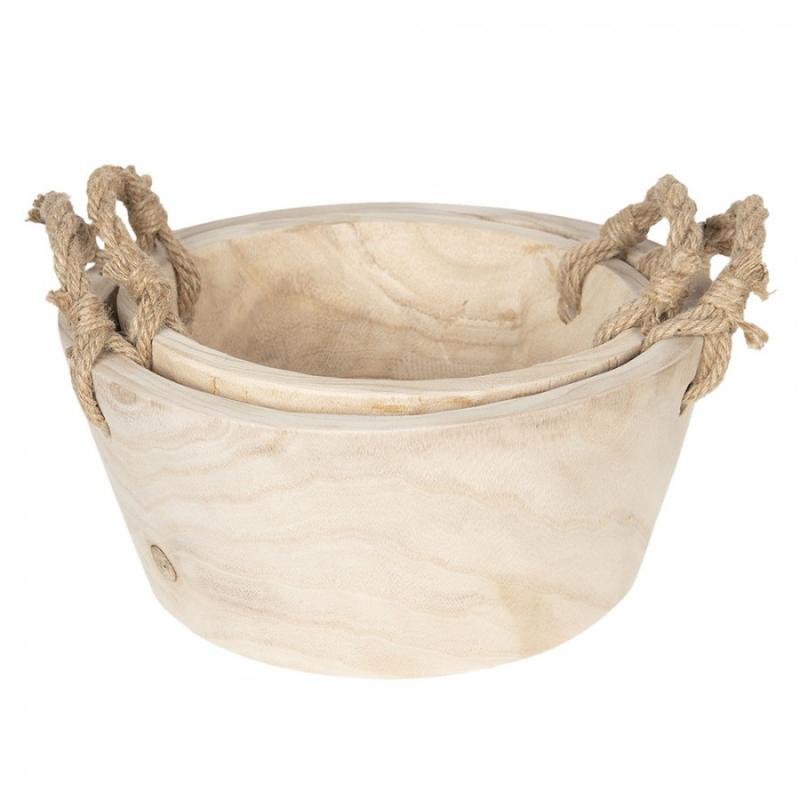 Dekorativ korg Förvaringskorg Beige Ø 36x16 cm / Ø 29x13 cm 2-pack