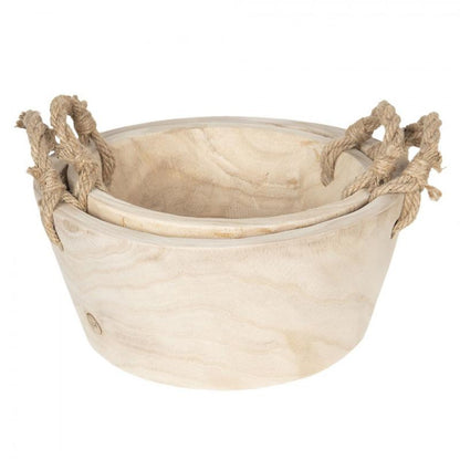 Dekorativ korg Förvaringskorg Beige Ø 36x16 cm / Ø 29x13 cm 2-pack