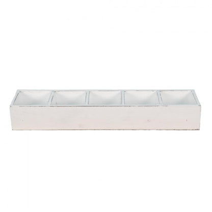 Dekorativ Låda Trälåda 54x12x7 Cm Vit Trä