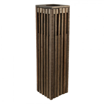 Ljuslykta 14x14x54 Cm Brun Trä
