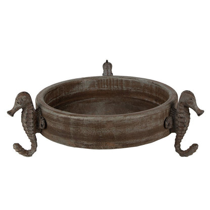 Dekorativ Skål Sjöhäst Brun Ø 33x13 cm