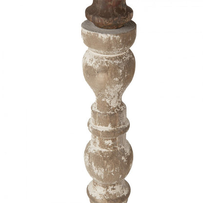 Ljusstake 51 Cm Vit Brun Trä Metall