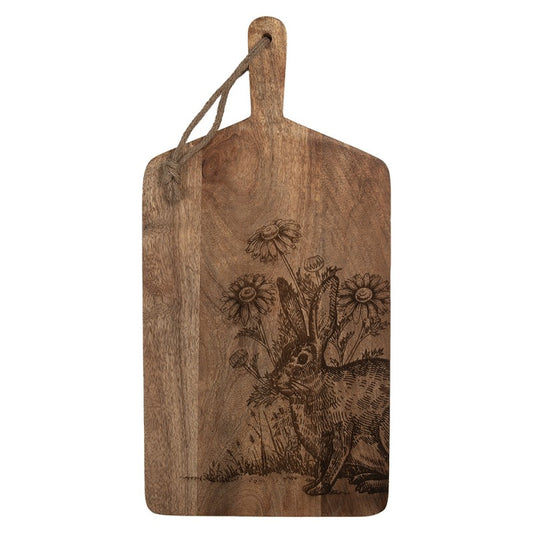 Dekorativt Fat skjærebrett 25x2x50 cm Brun trekanin