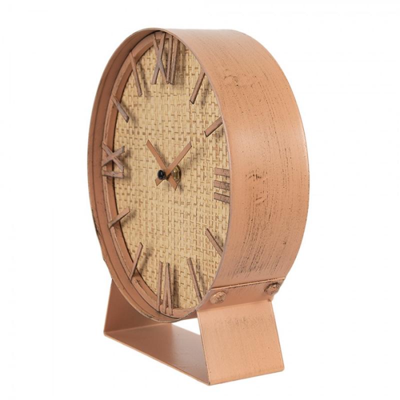 Bordsklocka 24 Cm Brun MDF-järn