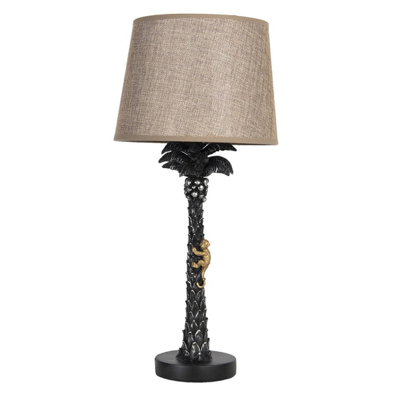 Bordslampa Ø 25x56 Cm E27/Max 1x60W Brun Palmträd Rund