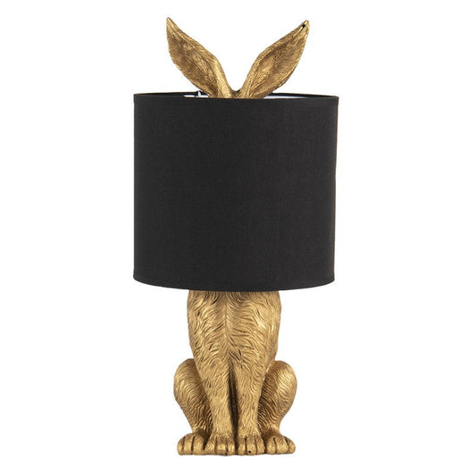 Bordslampa Kanin Ø 20x43 cm Guld Svart Polyresin