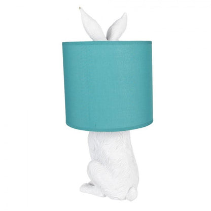 Bordslampa Kanin Ø 20x43 cm Vit Grön Polyresin