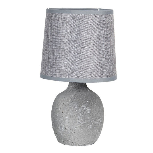 Bordslampa Ø 15x26 Cm Grå Keramik Rund Skrivbordslampa