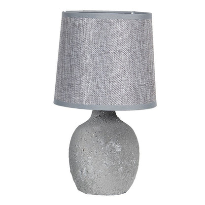 Bordslampa Ø 15x26 Cm Grå Keramik Rund Skrivbordslampa