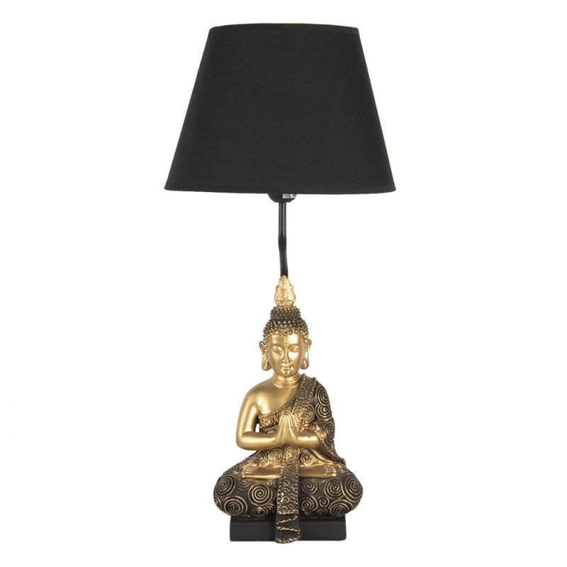 Bordslampa Ø 28x60 Cm Guldfärgad Svart Polyresin Skrivbordslampa