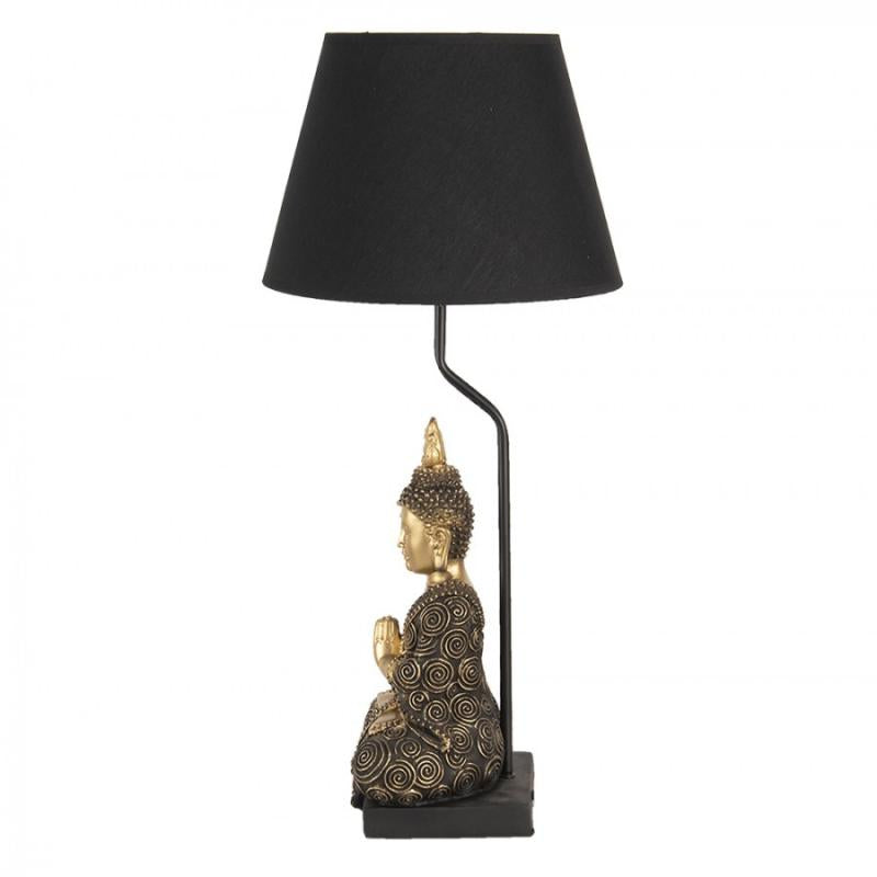 Bordslampa Ø 28x60 Cm Guldfärgad Svart Polyresin Skrivbordslampa