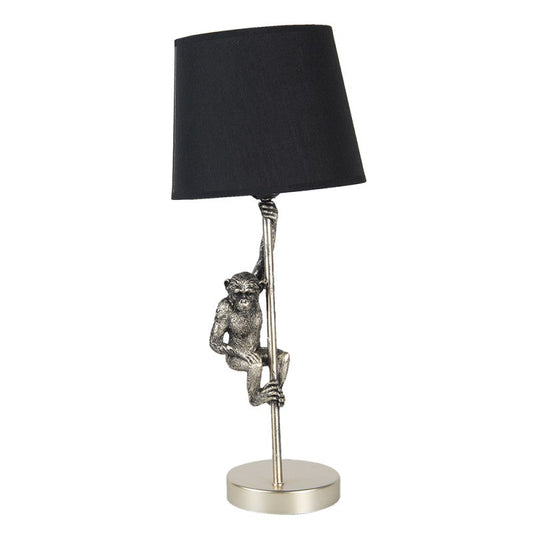 Bordslampa Ø 20x49 Cm Monkey Silverfärgad Svart Polyresin Skrivbordslampa