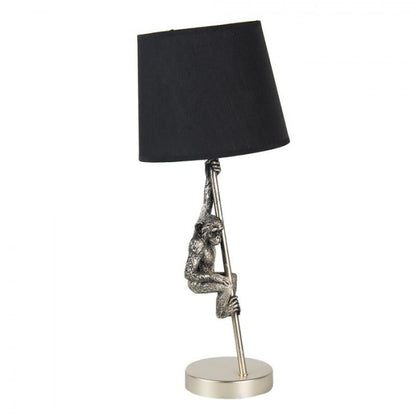 Bordslampa Ø 20x49 Cm Monkey Silverfärgad Svart Polyresin Skrivbordslampa